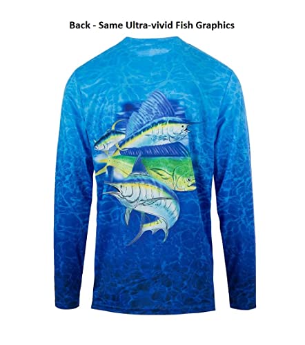 Boys 2T-18 Blue Marlin Water Sport Fishing UPF Performance Shirt2