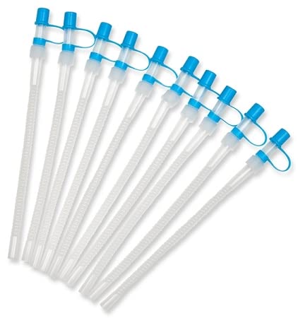 Pitillos flexibles con tapa azul 27.94 cm 10 unidades miniatura 1