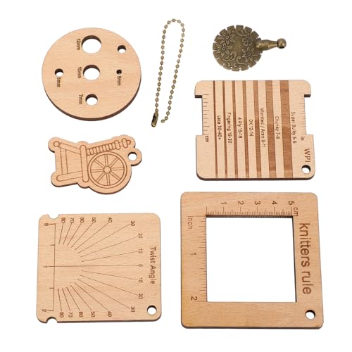 Medidor de tricô de Madeira Réguas crochê Gancho Fio Envoltório Placa Guia para Spinners Fio Medição