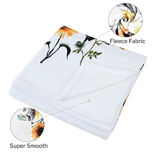 Rosielily Elephant Blanket For Kids Girls Women Adults Elephant Gifts Elephants Sunflower Throw Blankets Lightweight Fuzzy Soft Cozy Flannel Fleece Warm For Bed Couch Chair All Seasons 60X80 #TOP5