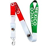 EASTEX Mexico Flag Lanyard Keychain - Mexican ID Lanyards for Keys Badge - ID Card Holder Keychain - Llaveros Para Llaves - Llaveros de Hombre Mujer Gift Souvenir - Back to School (1 Mexico Lanyard)