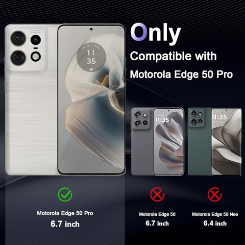 Image of Case for Motorola Edge 50 Pro, Military Grade Drop Protection Phone Case, Yellowing Resistant, Anti-Scratch Hard PC Back, Shockproof Hard Ultra-Thin Protective Cover, Clear