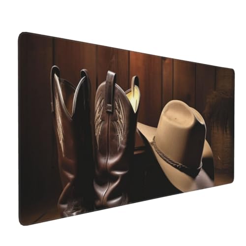 Tapis de souris de jeu format XXL pour décoration de bureau thème western et Far West