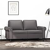Runheo 2-Sitzer-Sofa Grau 120 cm Kunstleder, Robustes Metallgestell, Bequeme Polsterung, Langlebige Wohnzimmer-Couch, Moderne Polstermöbel für Zuhause