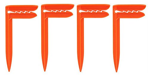 4 ALAZCO Anchor Stakes Clamps Claim it - Picnic Blanket, Beach Towel Holders on Sand or Lawn- Secure Tarps & Camping Tent - No More Fly Away Towels & Blankets! (Random Color Sets)