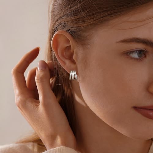 Image of SHERLOVE Chunky Knot Gold Earrings Women Statement Drop Dangle Earrings | 14K Gold Plated Hypoallergenic Lightweight,Trendy Dainty Elegant Cute,Women Gold Jewelry Fashion Accessories Gifts
