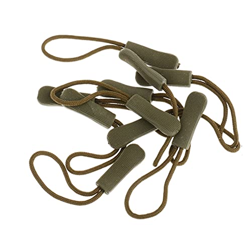 Fermetures éclair pour vestes kaki lot de 10 cordon curseur vêtement sport
