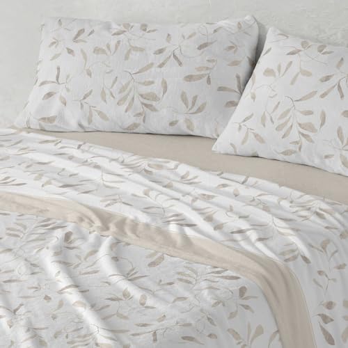 Burrito Blanco | Sábanas de Coralina | Cama de 135cm. (+Medidas Disponibles) | Diseño 987 | Color Beige (135x190/200cm.)