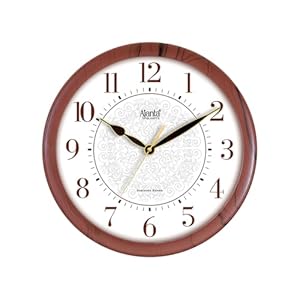 Ajanta Quartz Plastic Real Silent Sweep Movement Designer Analog Clock (Brown, 341X51X341Mm)
