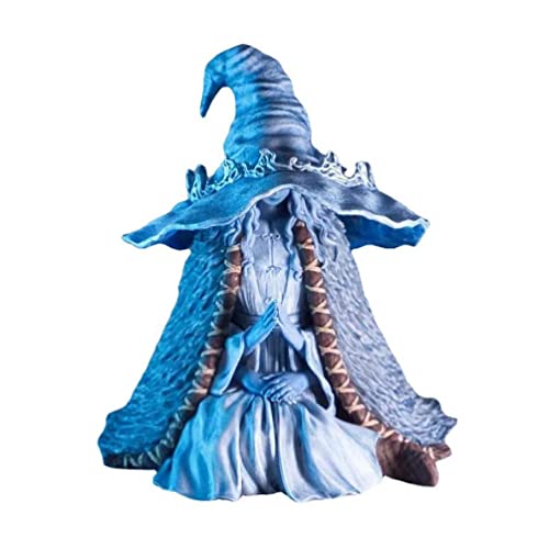 TEBI Estatua de Bruja de Halloween Figura fantástica Adornos de Resina de Resina jardín jardín Interior decoración Creativa al Aire Libre Halloween Bruja muñeca de Cuatro Manos adornaciones de de de Cover