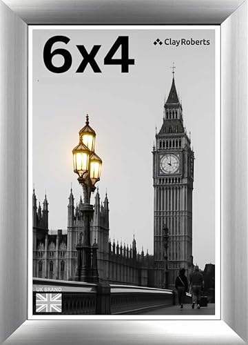 Picture Frame 6 x 4, Silver, Freestanding and Wall Mountable, 10 x 15 cm, 6x4 Picture Frames, Silver 6x4 Photo Frames, 4x6 Photo Collage Gallery Display