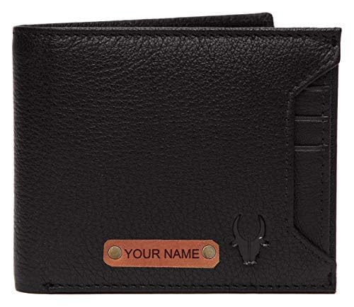 Image of WildHorn customised Gifts for Men | Personalized Leather Wallet for Mens -Name /Logo Printed on Wallet I Unique Gifting for Men Boy Love Husband Employees Clients