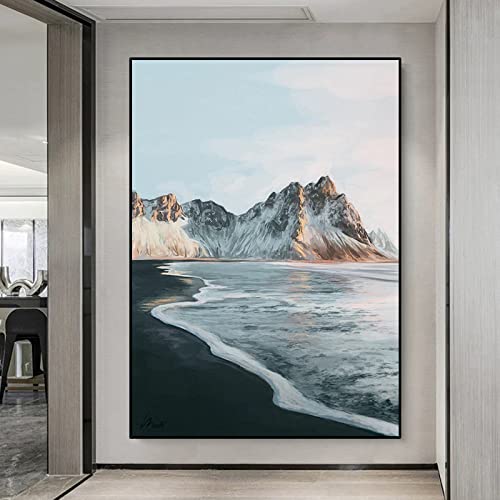 Tableau couteau 3D moderne Dawn Coast : habiller un grand mur vide sans cadre