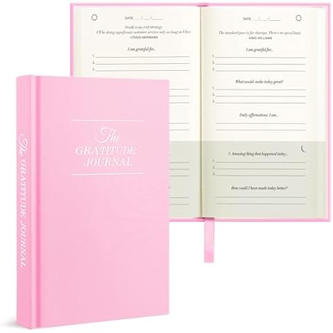 Montcool Gratitude Journal - Five Minutes a Day for Thankfulness, Mindfulness, Positivity, Happiness, Affirmation, Productivity and Self Reflection - Undated Gratitude Journal for Women & Men (Pink) Cover