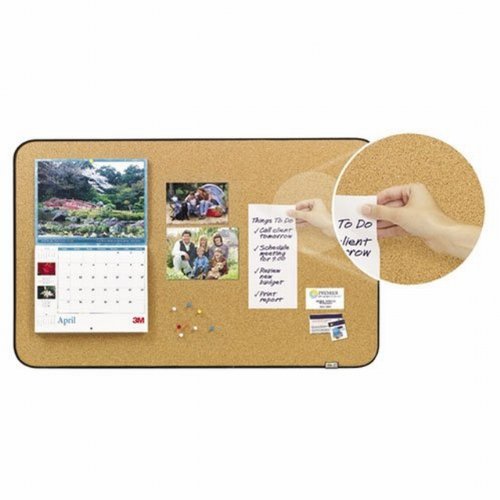 Post-it Sticky Cork Board, Includes Command Fastners, 22 x 36-Inches, Black and Gray