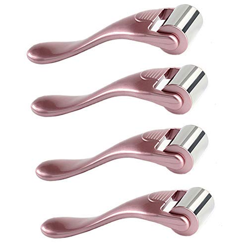 Goldseaside Rosegold Ice Roller, 4 Pieces Massage Rollers Stainless Steel Face Roller Cooling Massager For Face & Eye, Puffiness, Migraine, Pain Relief and Minor Injury