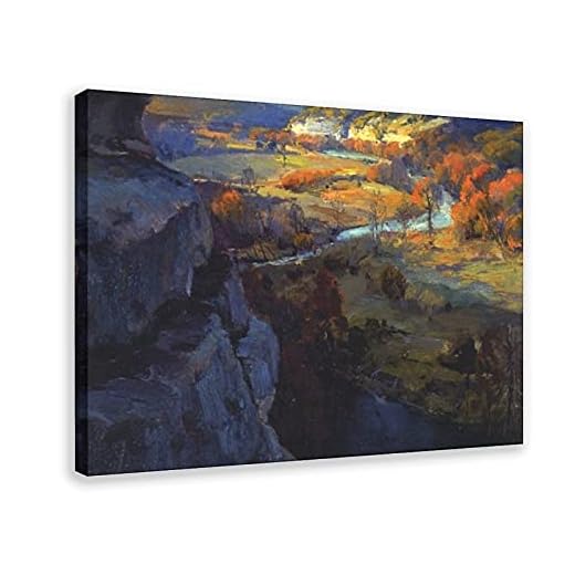 Robert Julian Onderdonk Bluffs på Guadalupe River, 17 km ovanför Kerrville, Texas kanvas affisch sovrum dekor sport landskap kontor rum dekor presentram: 60 x 90 cm (24 x 36 tum)