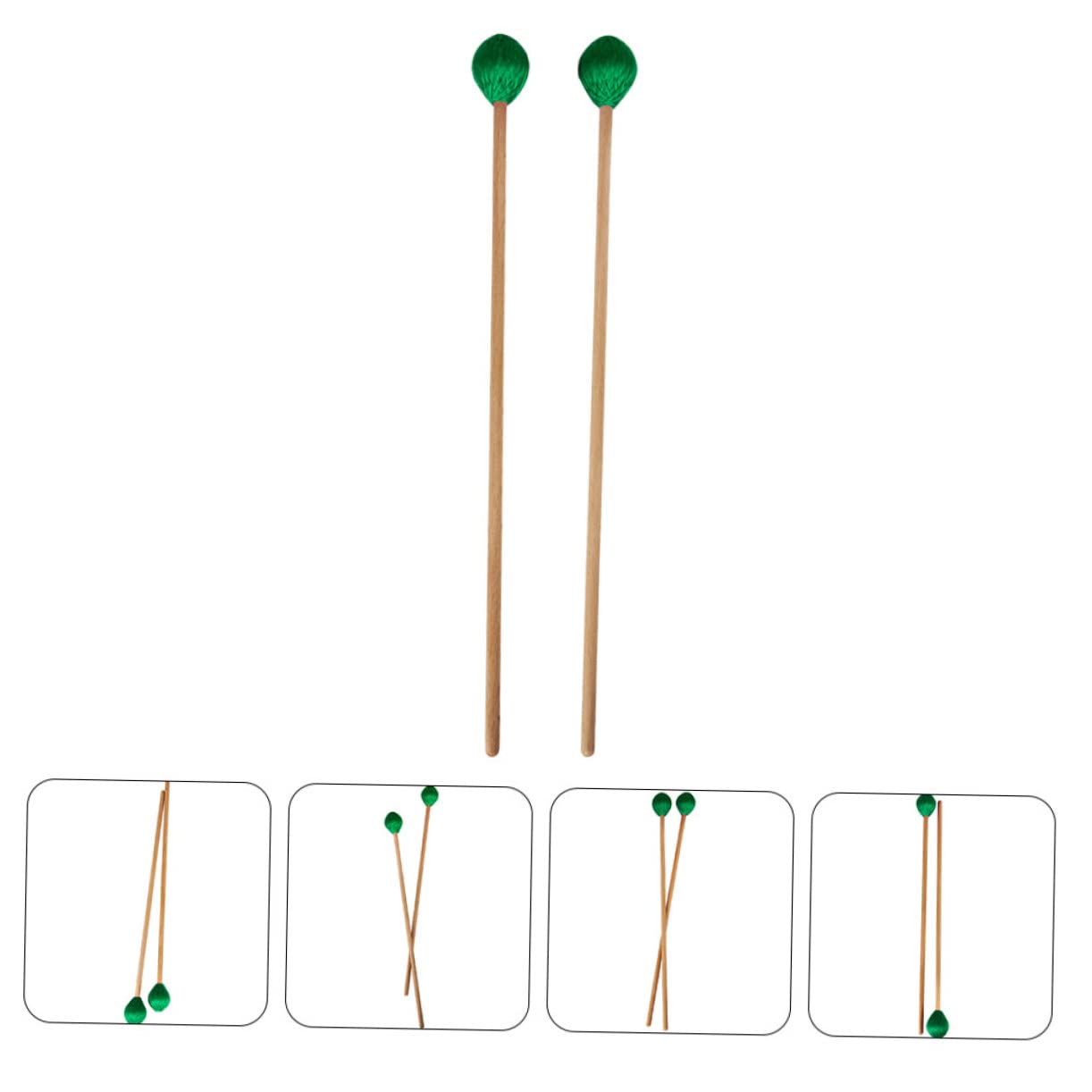 BESPORTBLE Practical Xylophone Sticks 2 Pcs Marimba Hammers Maple Handles for Marimba Instrument