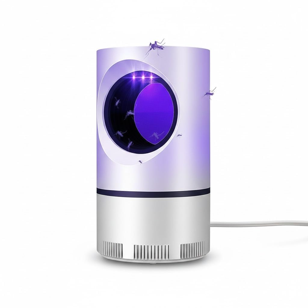 Electric Mosquito Killer Lamp, UV LED Bug Zapper Trap, USB Powered, White, for Indoor Use-image-22