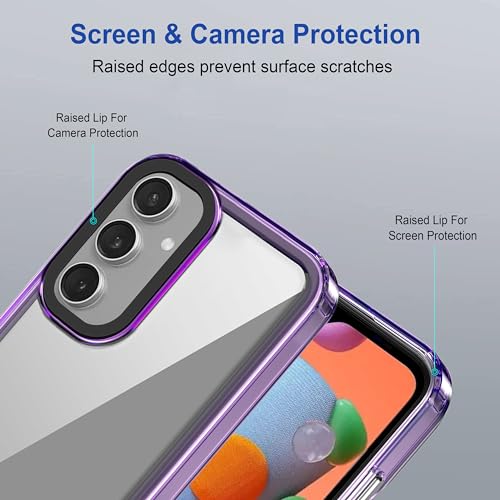 Image of Zapcase Back Case Cover for Samsung Galaxy A14 5G | Compatible for Samsung A14 5G Back Cover | Case Cover with Camera Protection | (TPU + PC | Translucent Purple)