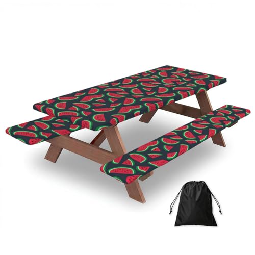 Mantel de mesa con estampado de sandía roja que transforma tus comidas de camping 2
