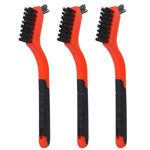 Nylon Cleaning Brushes with Ergonomic Handle for Tight Spaces Auto Detailing Brush Set for Cleaning Dust in Holes(3 Pack)