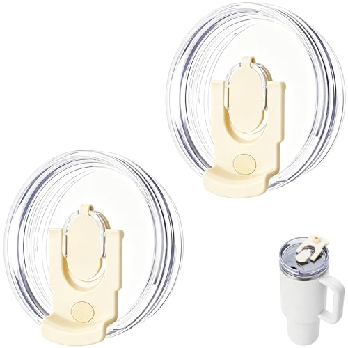 Image of 40 oz Tritan Tumbler Replacement Lid for Stanley Quencher H2.0 | Clear Spill Proof Tumbler Covers for Stanley Cup Accessories