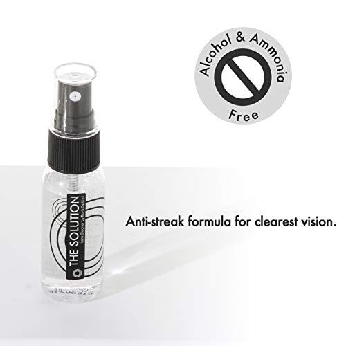 The Solution Lens Cleaner Spray | 8-1Oz Alcohol Free Eyeglass Lens Cleaning Spray & 4 Microfiber Cleaning Cloth For Glasses, Lens, Screens #TOP3