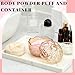 Tioncy 3 Pcs Large Body Powder Puff and Container Crystal Container Soft Washable Reusable Velour Face Body Glitter Wet Dry Makeup(Amber)