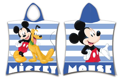 Jerry Fabrics Disney Mickey & Pluto Stripe Bath Cape 100% Cotton 19PN208