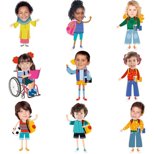 Kosiz 45 Pcs Diversity Party Cutouts Inclusive Paper Cuts Decor Positive Student Diversity Bulletin Board Decoration for Home Classroom School Back to School Party Supplies Decoration (Inclusive)