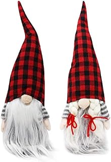 JOYIN 2 PCS Christmas Couple Gnome Christmas Tabletop , Gnome Plush Ornaments for Christmas Tabletop Decorations