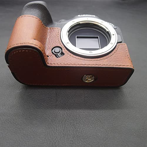 MUZIRI KINOKOO EOS R7 Case, Prorective Case Compatible for Canon EOS R7 Camera - Genuine Leather Bottom Case with Hand Grip- Brown - Image 2