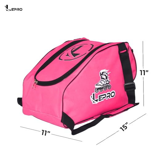 Image of LEPRO Skate Bag | Premium Inline Skating Bag with Adjustable Shoulder Strap for Youth and Adults (Pink)