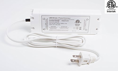 Image of 12v ETL Listed Triac Dimmable Driver Transformer Constant Voltage Power Supply for LED Strip Light Control by AC Wall Dimmer (12v 50w ETL Listed)