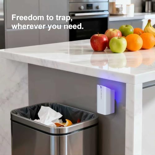 Image of Cordless Fruit Fly Trap for Indoors and Outdoors - 2 Device + 10 Refills Rechargeable Gnat Traps for House Indoor with Replaceable Glue Boards, Safe & Odor-Free Sticky Hanging Fly Traps