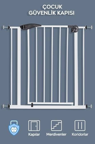 Meleni Baby 75-85cm Bebek Çocuk Güvenlik Kapısı - Uzayan Güvenlik Kapısı Merdiven Korkuluğu - Görsel 2