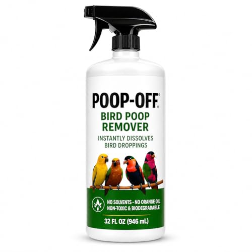 Bird Dropping Remover Spray 32 oz Fast-Acting Cleaner for Bird Cages Surfaces & Fabrics Updated Packaging