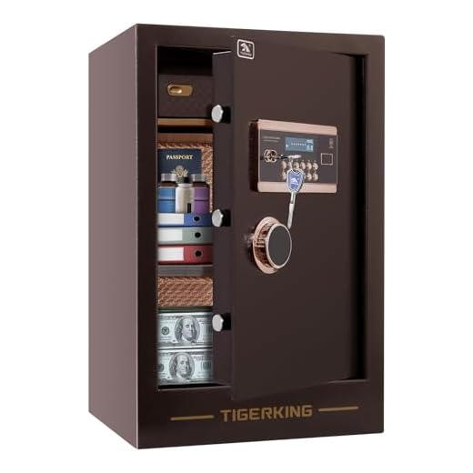 TIGERKING Burglary Digital Security Safe Box for Home Office Double Safety Key Lock and Password Safes 3.47 Cubic Feet