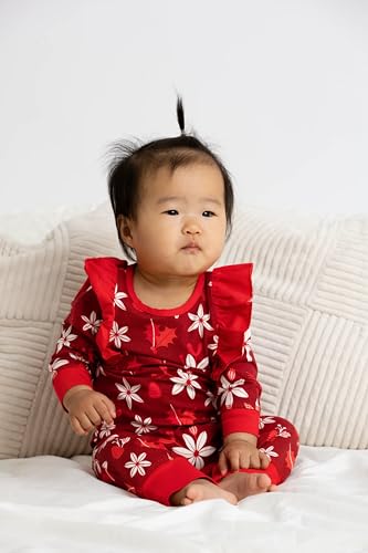 Image of MONICA + ANDY Double Ruffle Romper, 100% Organic Baby Clothes for Girls, Baby Onesie, Newborn, Infant & Toddler Sizes