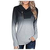 Aniywn Women's Long Sleeve Pullover Zipper Tops Cowl Neck Gradient Color Athletic Running Workout Lightweight Fall Top Shirt Black