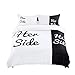 Produktbild Shamdon Home Collection 4-teilig Bettwaren Her Side His Side Liebhaber Bettbezug Bettwäsche Set mit Kissenbezüge,in Verschiedene Groesse