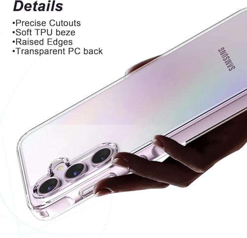 Image of NISHTECH for Samsung Galaxy A55 5G (2024) Premium Transparent Hybrid Soft Slim Dust Proof Back Case Cover Silicone with Camera Protection