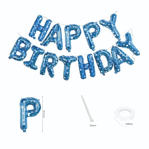 Image of Baby Boy 1st Happy Birthday Balloons Decoration Kit - 70 Pcs Blue and Silver Balloons with Star Foil Balloon Garland Set for Birthday Parties & Celebrations | Birthday Decoration for Boys