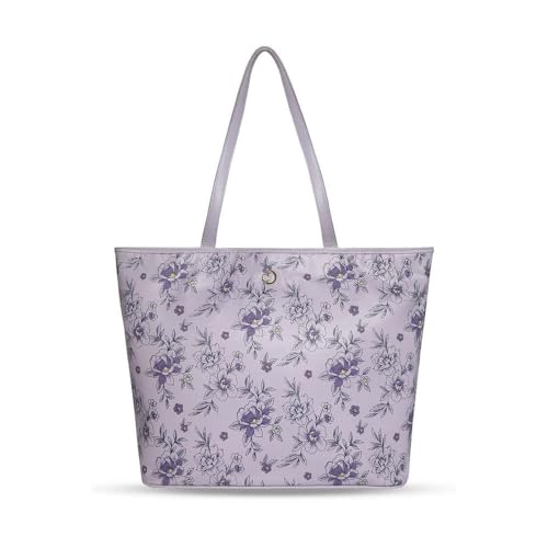 Image of Caprese Snow Tote Bag, Large | Stylish Floral Print Handbag for Women with Laptop Compartment | Spacious, Versatile Office & Daily Essentials Tote | Shoulder Straps, Zipper Closure
