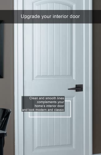 Goldenwarm Black Interior Door Dandles, Matte Black Door Handle Interior, Black Privacy Lever Door Handle, Heavy Duty Interior Door Levers, Contemporary Square Black Bathroom Door Handles(1 Pack) #TOP3