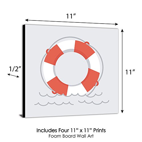 Big Dot of Happiness Ahoy - Nautical - Kids Room, Nursery Decor and Home Decor - 11 x 11 inches Kids Wall Art - Set of 4 Prints - Image 6