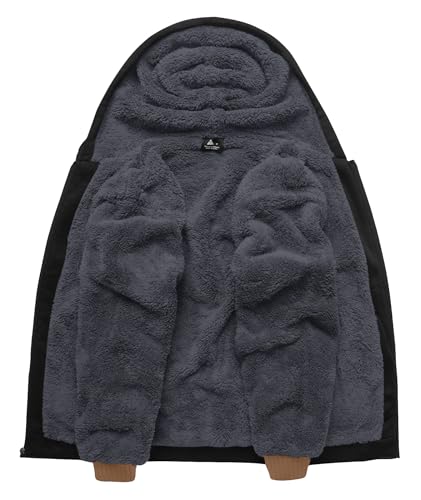 Image of SCODI Hoodies for Men Heavyweight Fleece Sweatshirt Zip Up Thick Jacket