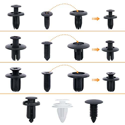 Image of 110PCS 6 Sizes Car Retainer Clips Kit, Auto Door Trim Panel Clips, Expansion Screws Replacement Kit Accessories, Bumper Push Rivet Clips with Storage Box, Universal for GM, Ford, Toyota, Chrysler