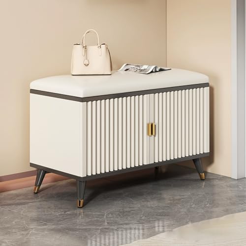 Banque de rangement noire gain de place pour optimiser une entrée étroite et encombrée